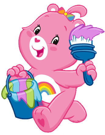 My Childhood, Care Bears, 1, Cheer, Characters, Paintings, - Etiquetas Dos Ursinhos Carinhosos (350x452)