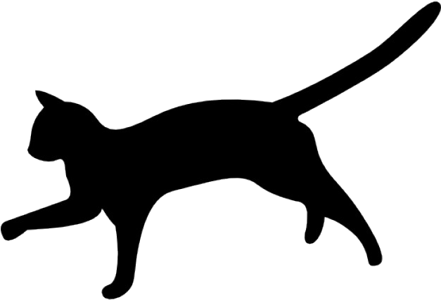 Cat Silhouette Vector Free Download - Black Cat Shape Logo (626x626)