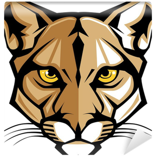 Cougar Panther Mascot Head Vector Graphic Wall Mural - Easy To Draw Cougar (400x400)
