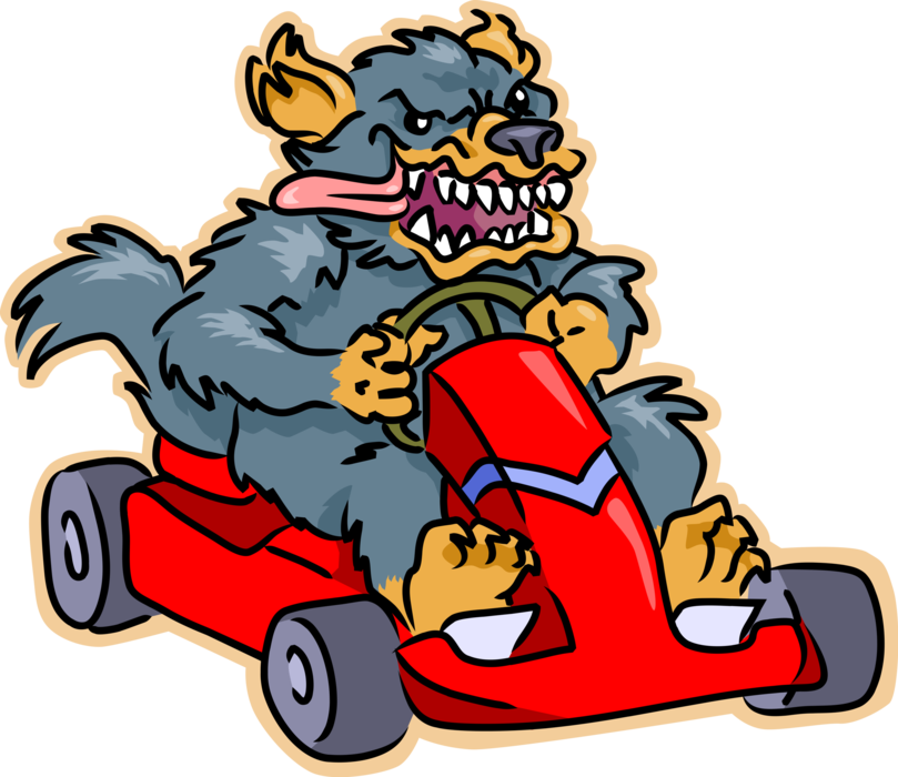 Vector Illustration Of Go Kart Loving Tasmanian Devil - Go Kart Clipart (809x700)