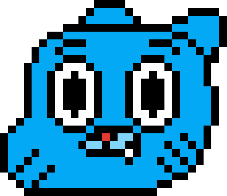 Gumball - Amazing World Of Gumball Pixel Art Easy (1188x783)