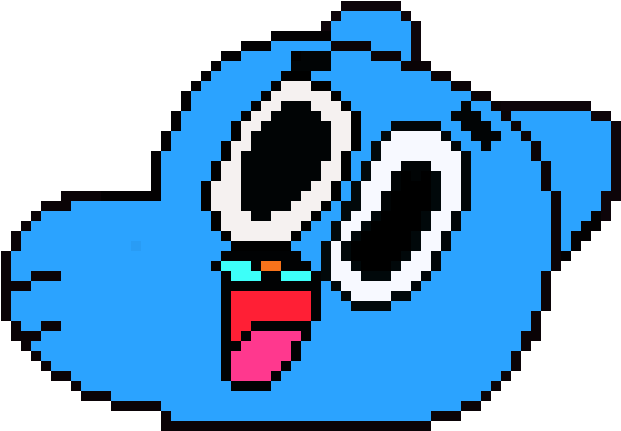 Gumball Watterson - Pixel Jack O Lantern (710x460)