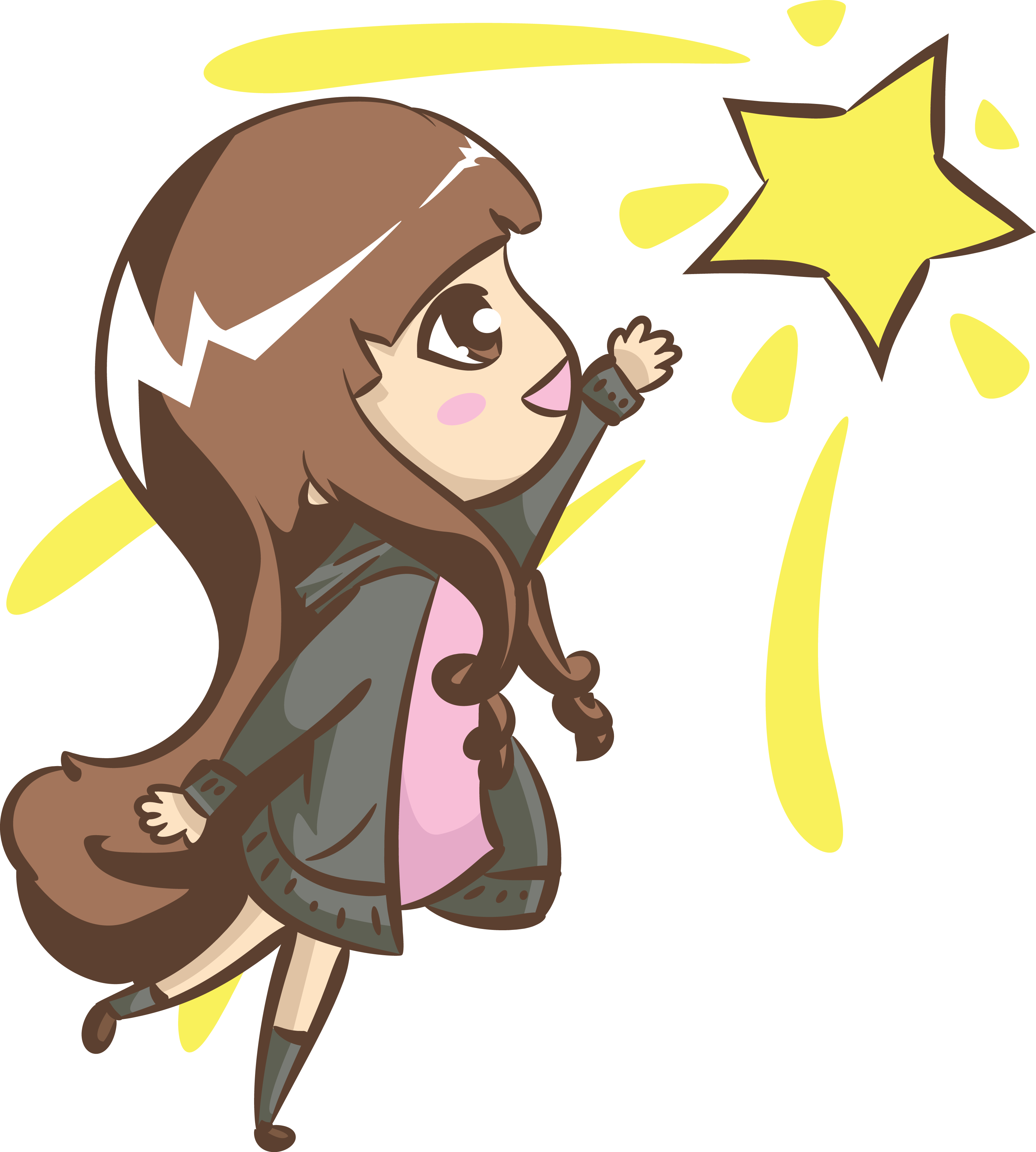 Asian Girl Dreaming - Cartoon (3270x3636)
