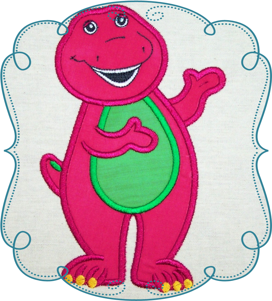 Transparent Machine Embroidery Clipart , Png Download - Barney Embroidery Designs (1000x1000)
