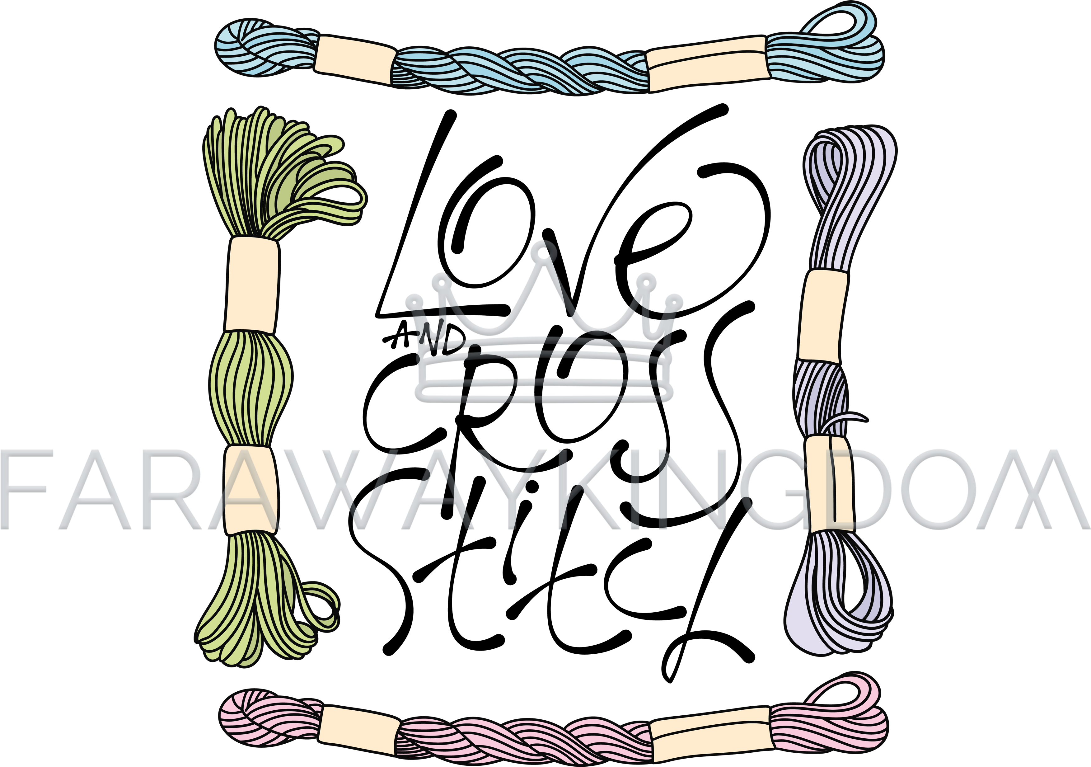 Embroidery Lover Sewing Supplies Vector Illustration - Embroidery Lover Sewing Supplies Vector Illustration (3508x2480)