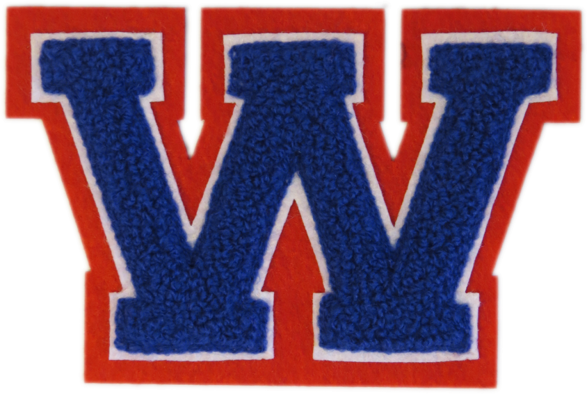 Machine Embroidered Varsity Letter W Pertaining To - Cobalt Blue (848x1200)