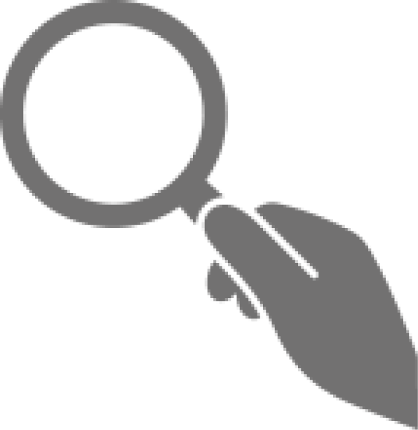 Search - Magnifying Glass Hand Icon (596x613)