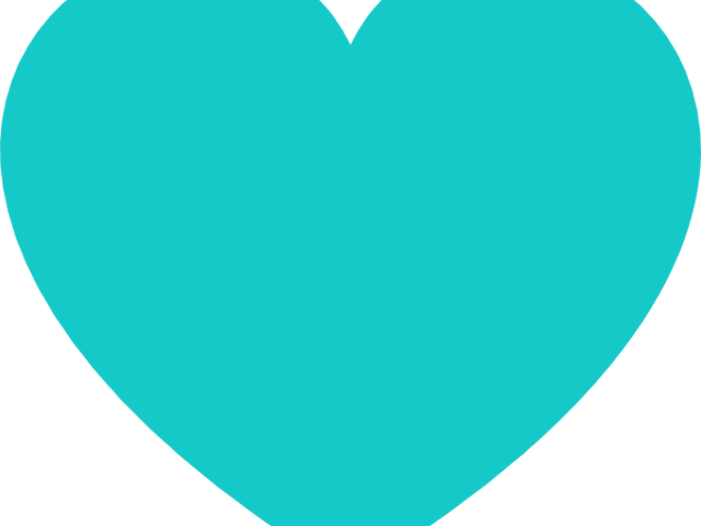 Teal Heart Cliparts - Transparent Cyan Heart (640x480)