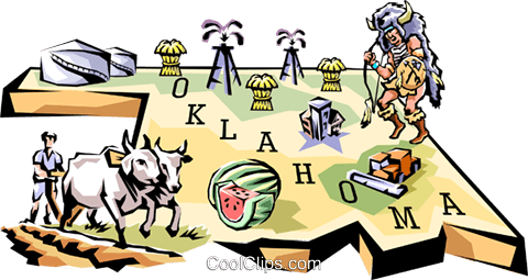 Oklahoma Vignette Map Royalty Free Vector Clip Art - Cartoon (480x255)