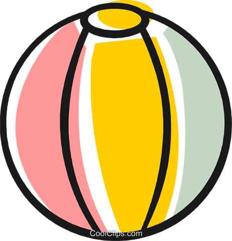 Beach Ball Royalty Free Vector Clip Art Illustration - Circle (462x480)