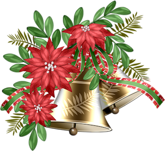 Christmas Card Crafts, Christmas Flowers, Christmas - Transparent Red And Black Christmas Bells (560x560)