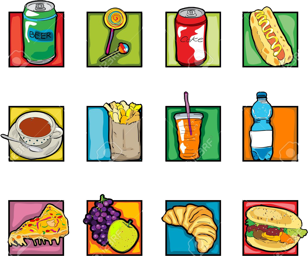 El Que Quiera, Pedir Consumición Y Abonarla , También - Pop Art Food Icons (1300x1118)