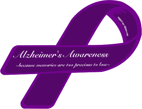 Alzheimer's Awareness / ~because Memories Are Too Precious - Stop Domestic Violence Ribbon (455x350)