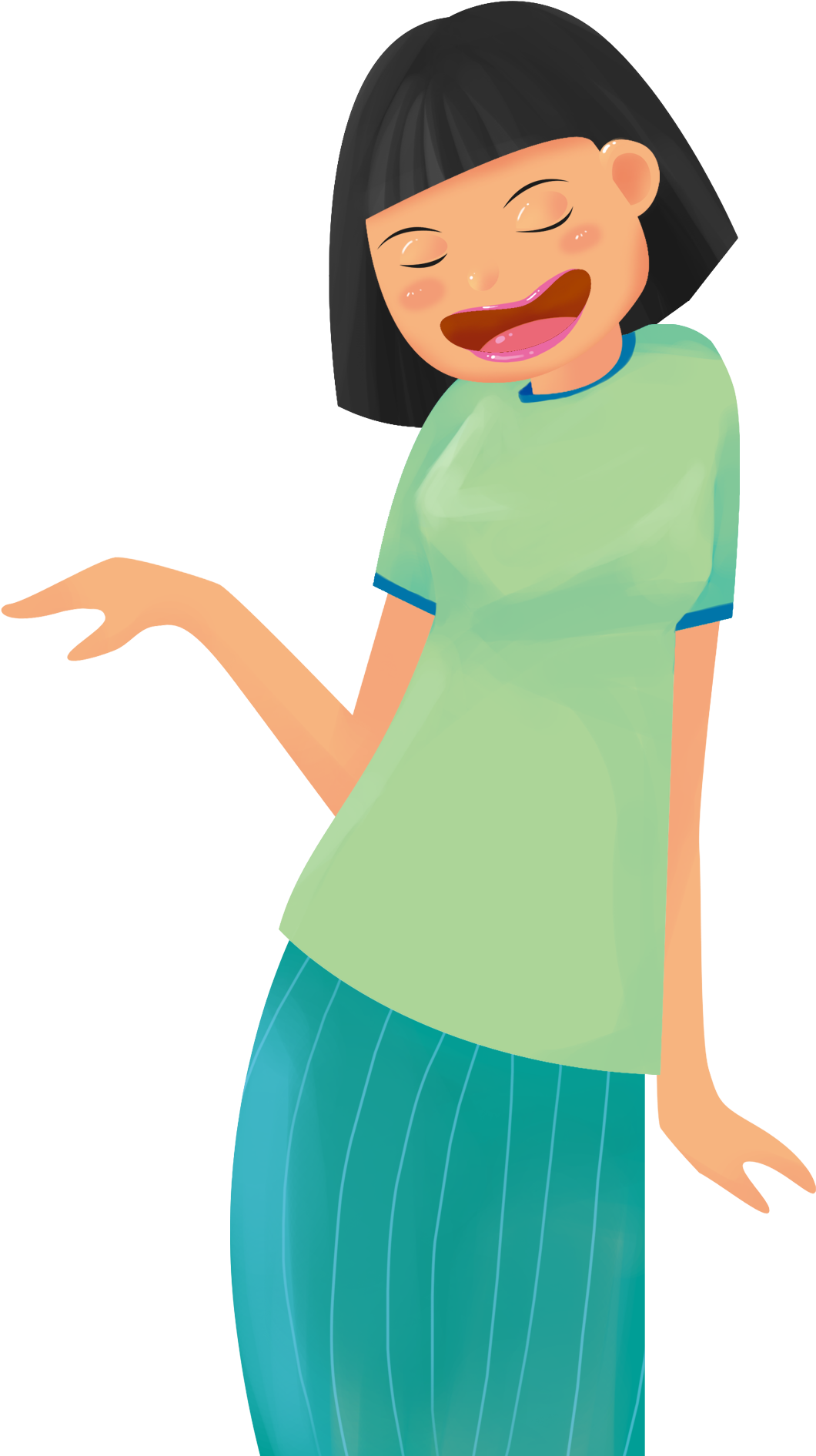 Hand Drawn Funny Woman Face Illustration - Cartoon (2000x2000)