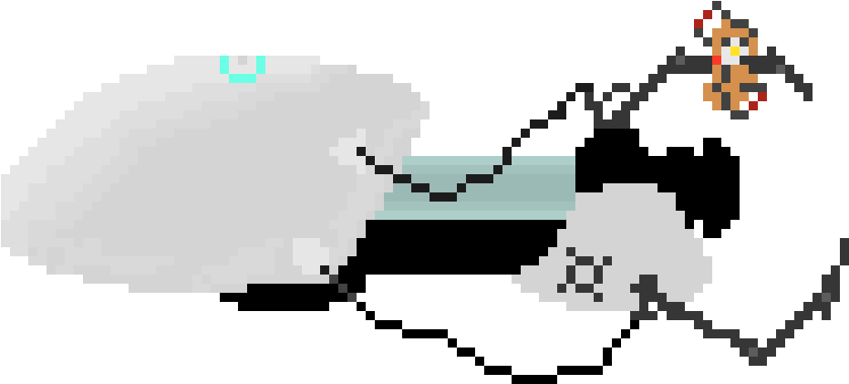 Portal Gun Blue W/ Glados Potato - Pixel Portal Gun (950x480)