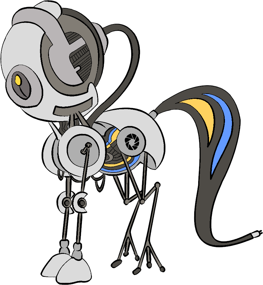 Aperture Science, Glados, Ponified, Portal , Robot, - Cartoon (1024x1024)