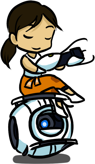 Chibi Wheatley N Chell - Chell Portal 2 Chibi (520x847)
