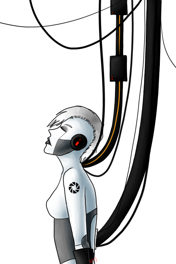 “ Felt Like Drawin Some Lady Glados So I Did ” - Cartoon (600x900)