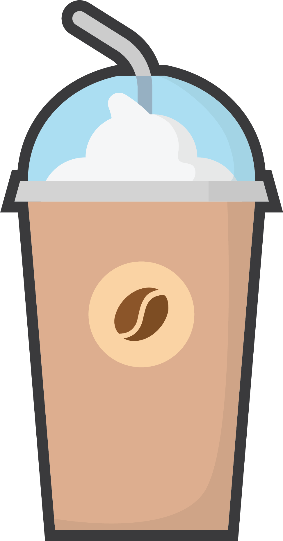 Frappe W/ Whipped Cream - Frappe Clipart Png (1000x1860)