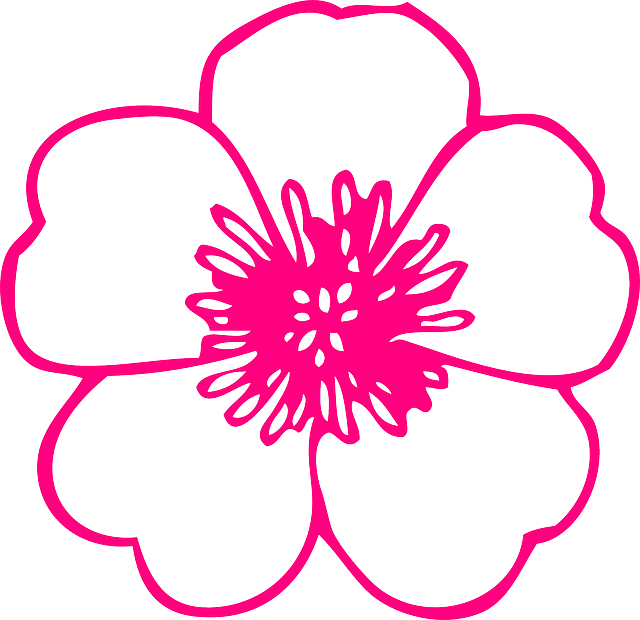 Clipart - Pink Flowers Clipart (640x620)