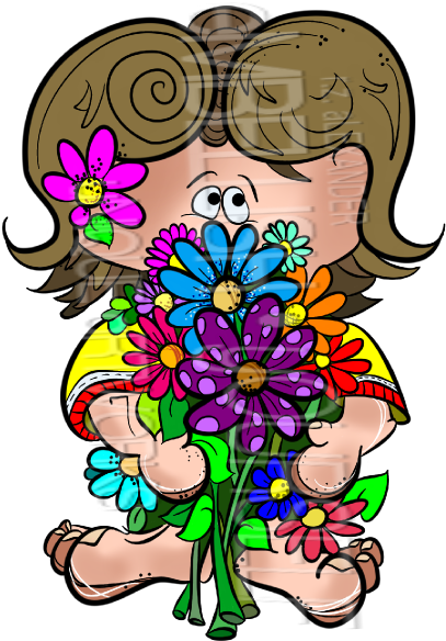 Summer Bitsy Kid Clipart Created By Rz Alexander, Embellish - Cartoon (460x630)