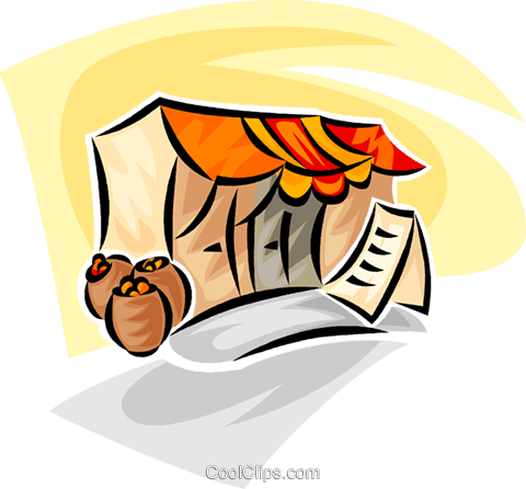 Produce Tent Royalty Free Vector Clip Art Illustration - Produce Tent Royalty Free Vector Clip Art Illustration (480x446)