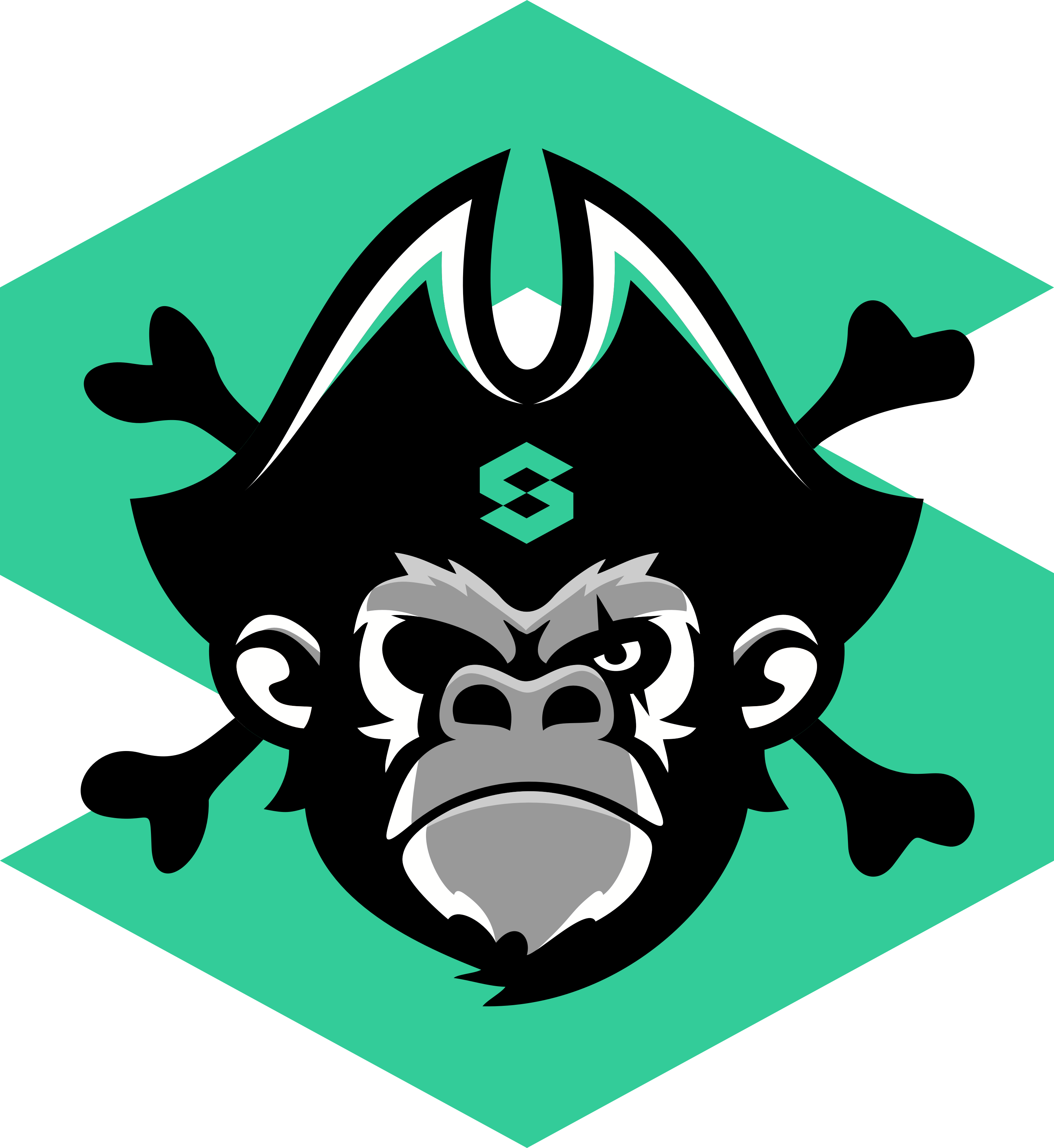 Monkey 3100×3375 614 Kb - Pirate Sports Logo (3100x3375)