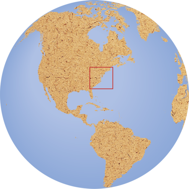 Pictures Of The 13 Colonies - 13 Colonies On A Globe (640x641)