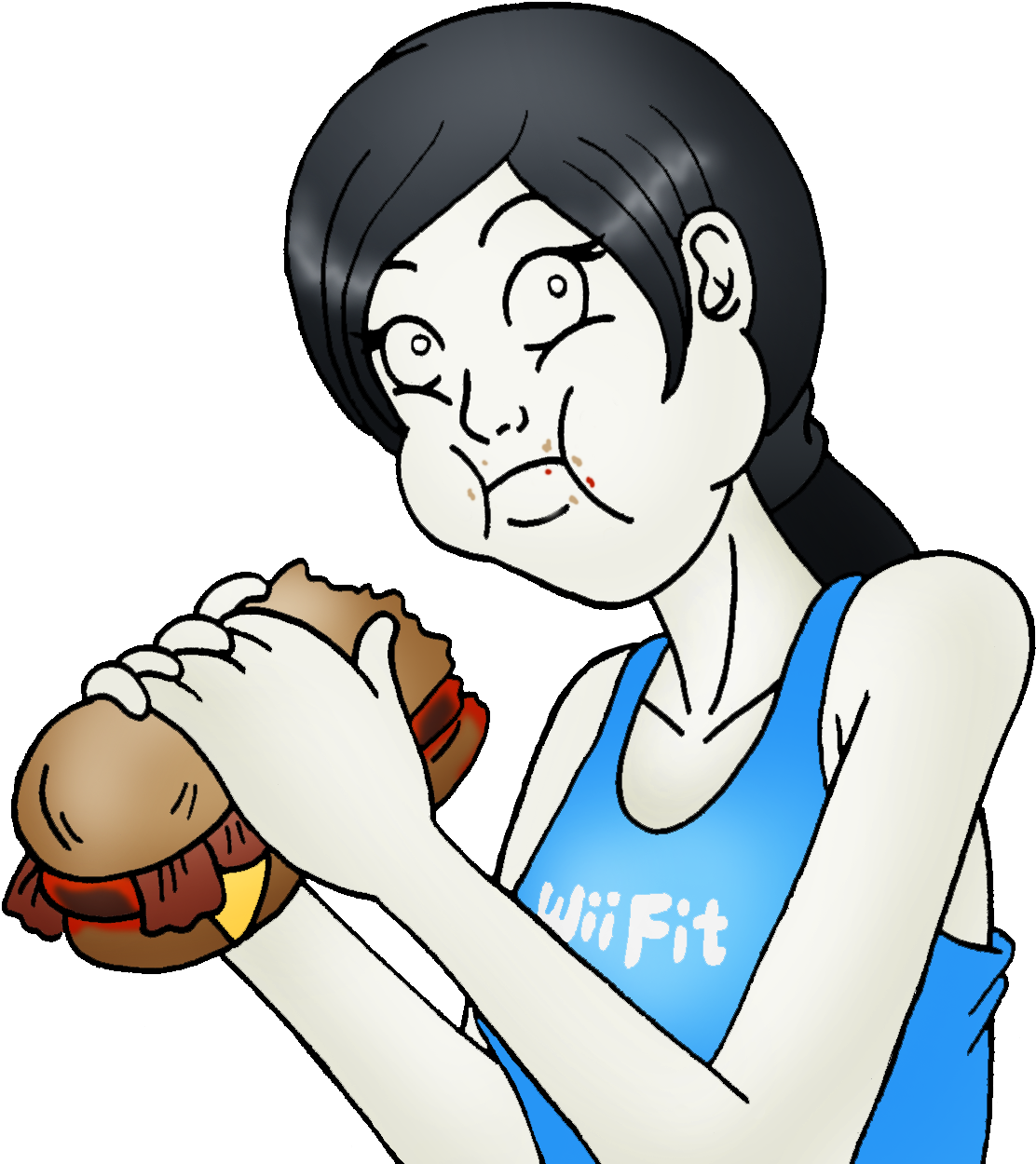 Krystal Can't Enjoy Her Sandwich - Wii Fit Trainer Sandwich (1876x1295)