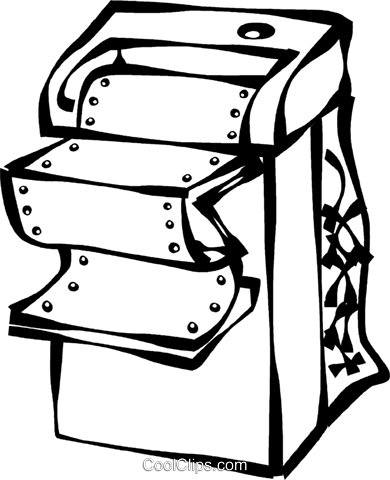 Computer Printer Royalty Free Vector Clip Art Illustration - Computer Printer Royalty Free Vector Clip Art Illustration (390x480)