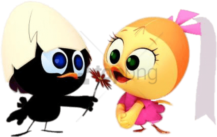 Free Png Download Calimero Giving Flower To Priscilla - Calimero And Priscilla (850x521)
