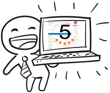 Drawing Of A Happy Guy For His Wp Plugin's 5 Star Reviews - Drawing Of A Happy Guy For His Wp Plugin's 5 Star Reviews (411x331)