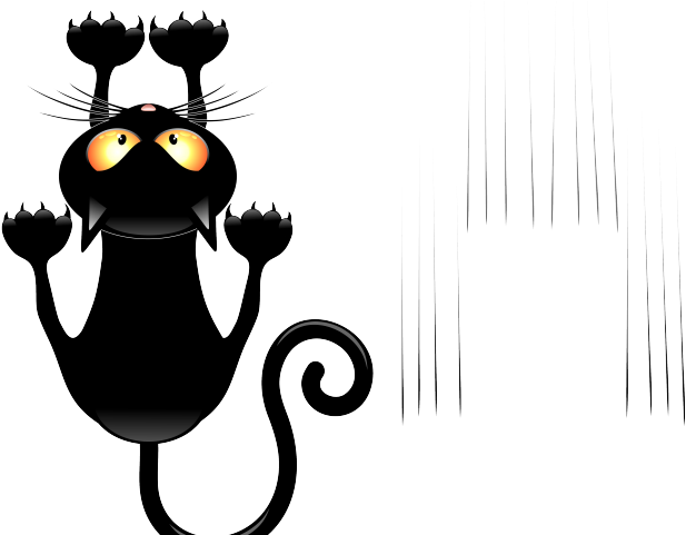 Black Cat Clipart Cute Cat Vector - Halloween Black Cat Clipart Png (640x480)