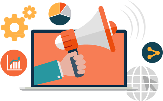 Raising Up The Social Quotient For Brands - Digital Marketing Vector Png (607x333)