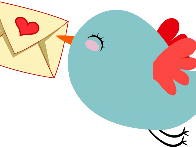 Bird Clipart Mail - Cute Email Clipart (640x480)