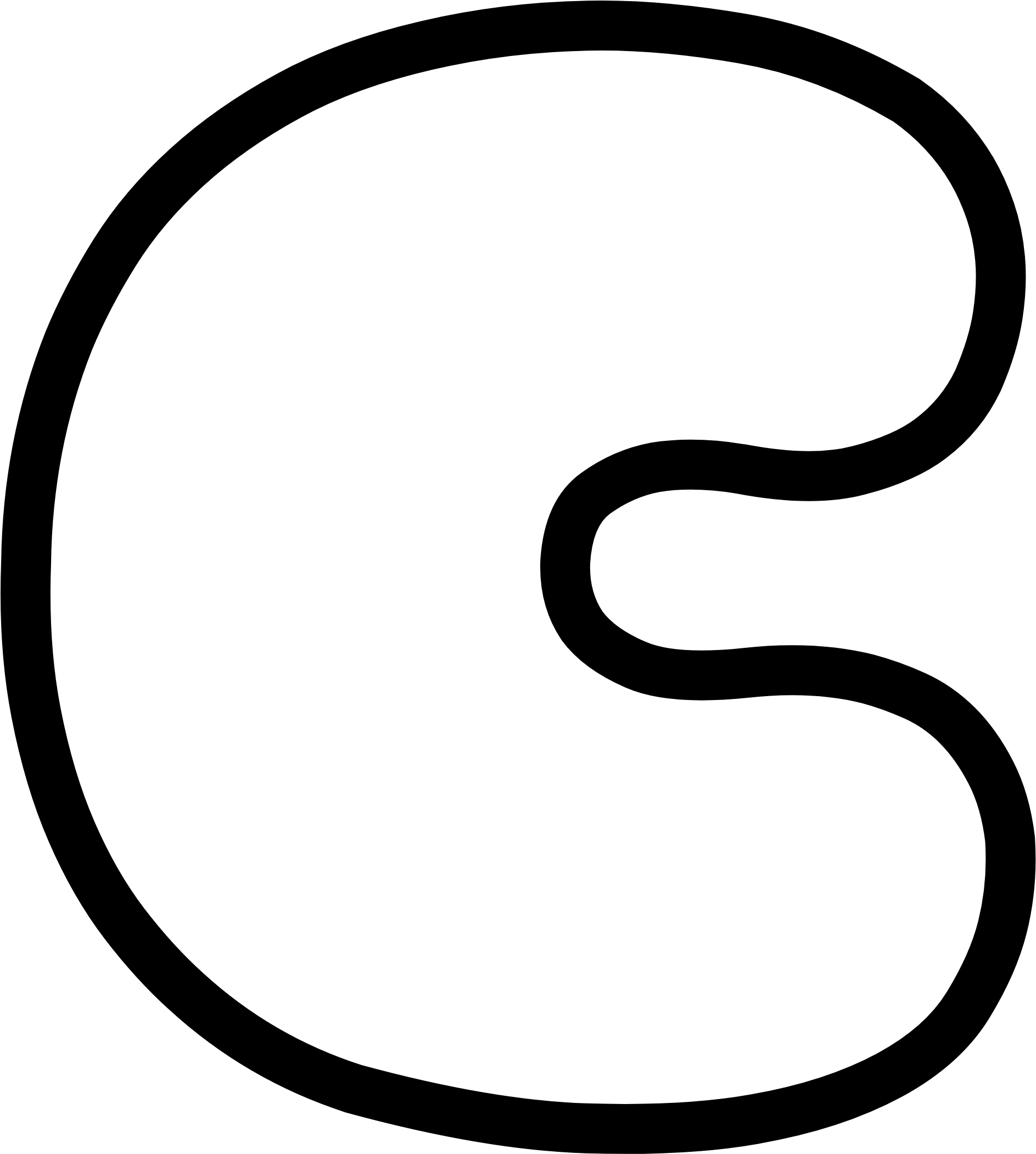 Uppercase Bubble Letter C - Uppercase Bubble Letter C (1888x2119)