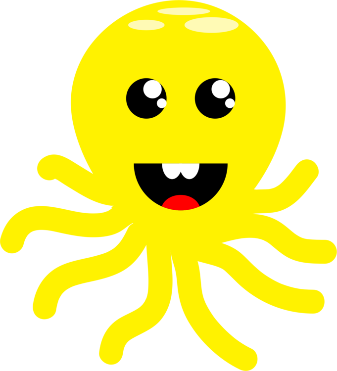 Smiley Invertebrate Line - Smiley Octopus (681x750)