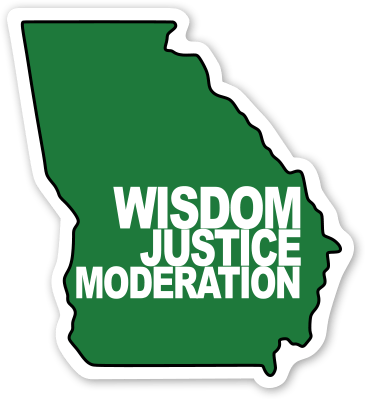 State Of Georgia Sticker With State Motto - State Of Georgia Sticker With State Motto (365x399)