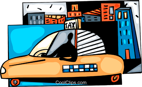 Taxi Driver In His Cab Royalty Free Vector Clip Art - Taxi Driver In His Cab Royalty Free Vector Clip Art (480x296)