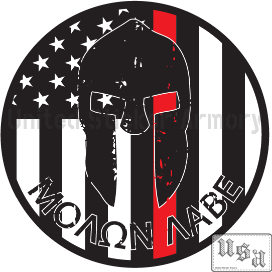 The Thin Red Line Circle Vinyl Sticker - Graphic Design (550x550)
