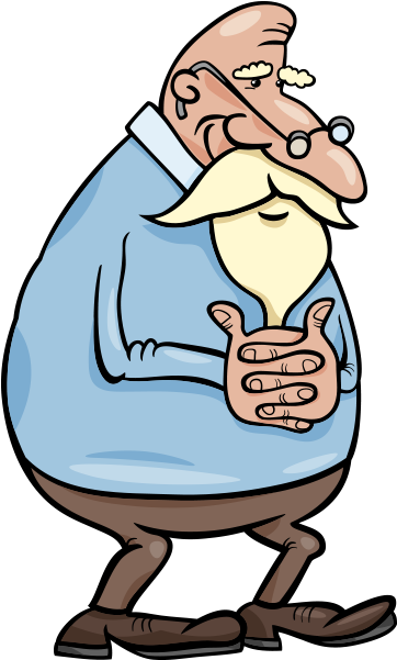 Clipart Sakallı Yaşlı Adam - Hombre Mayor Dibujo (450x600)