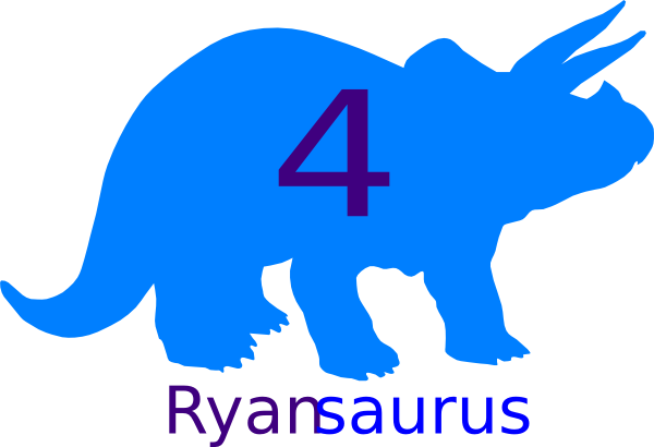 Ryan Dino Clip Art - Dinosaur Silhouette Clipart (600x410)