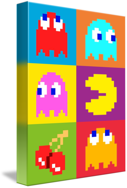 Pacman Squares By Michael Tompsett - Pac Man Pop Art (441x650)