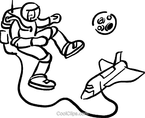 Astronaut In Space - Weltraum Clipart (480x391)