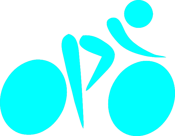 Cycling Clip Art Blue (600x469)