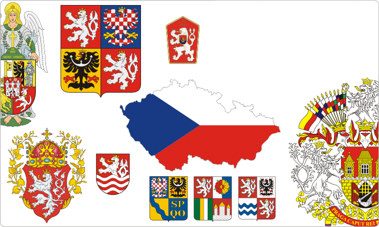 Vector Clipart Set - Wappen Tschechien (750x451)