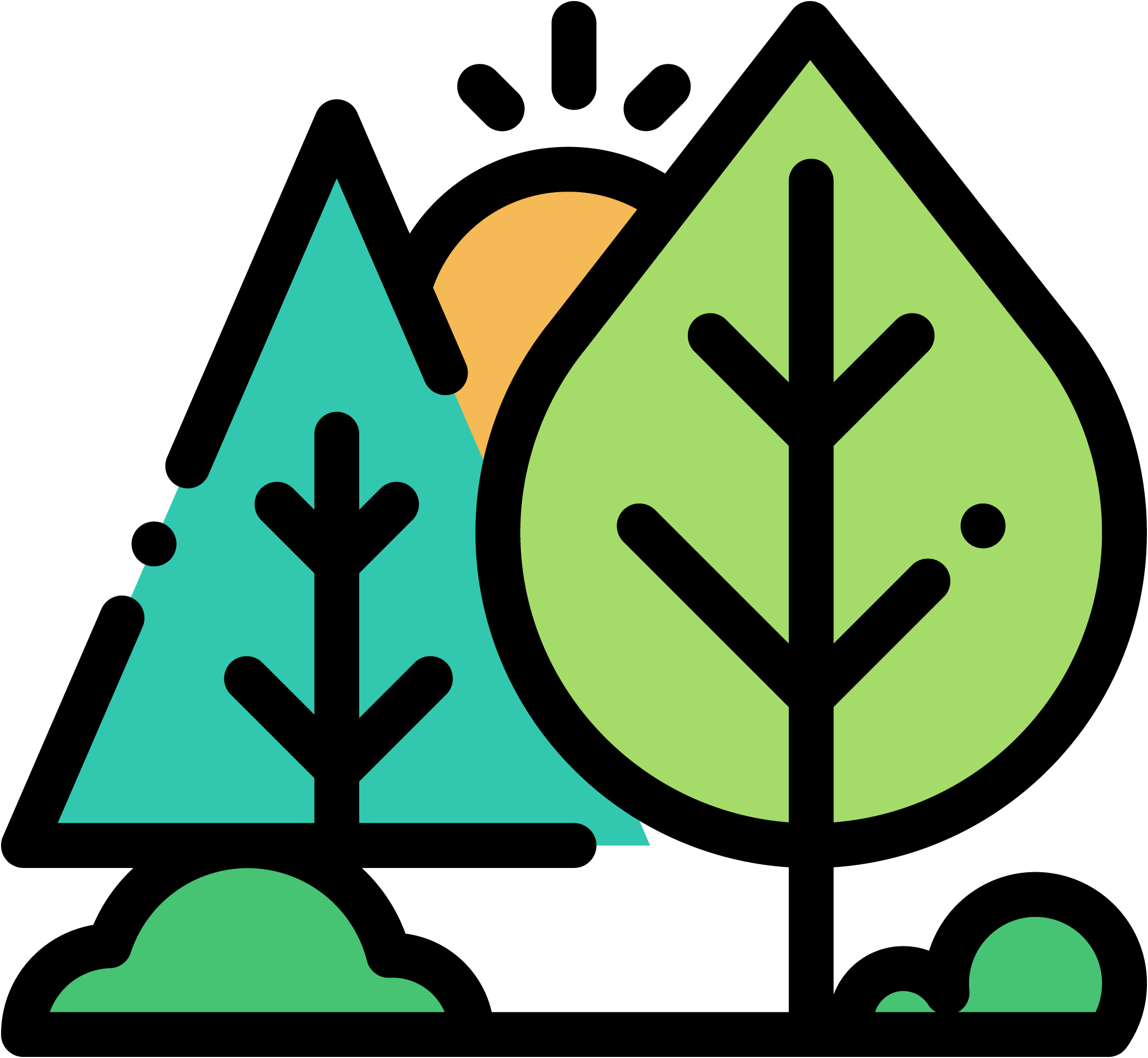 Landscaping - Vector Green Leaf Png Icon (2138x1971)