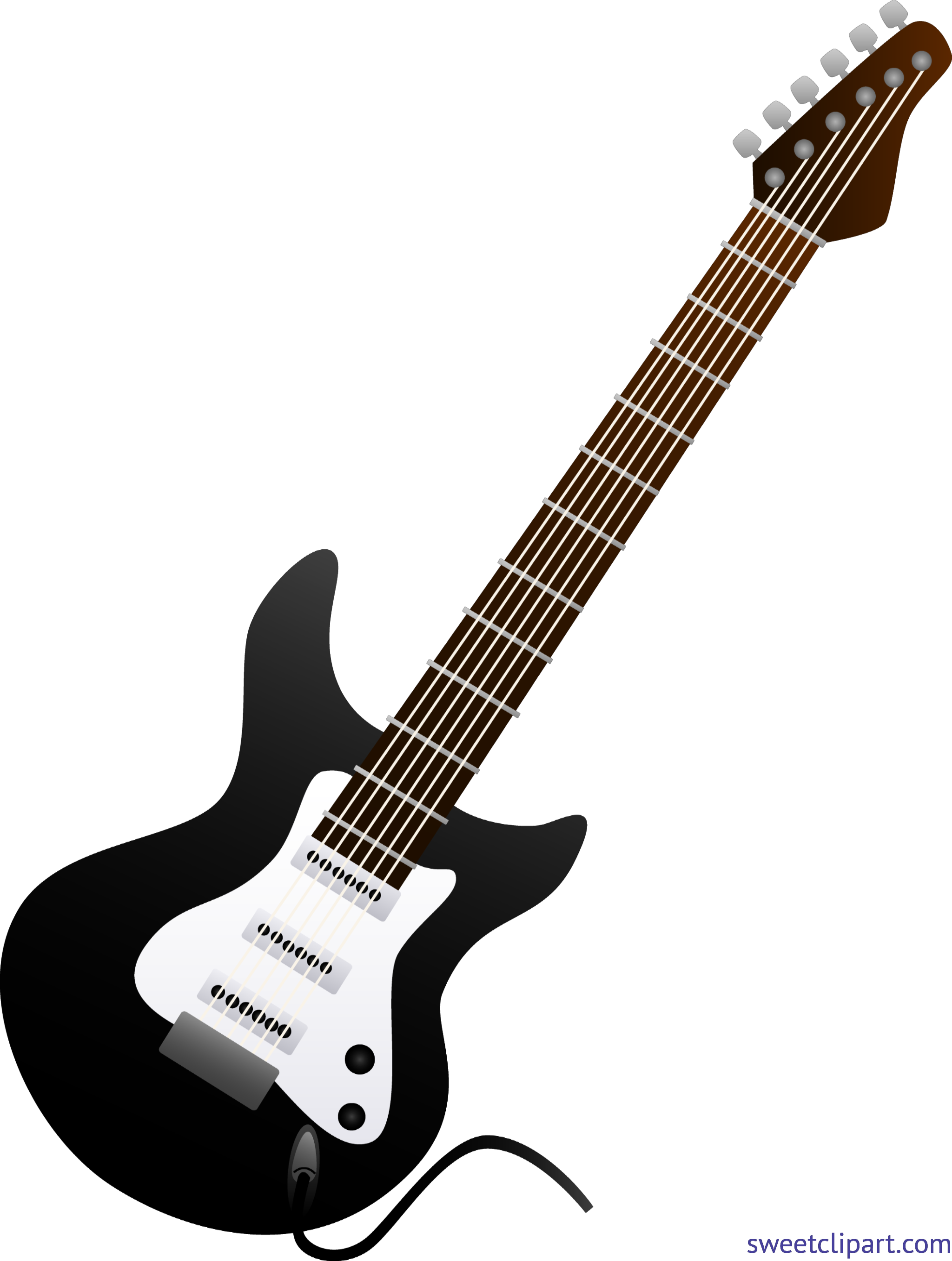 Electric Guitar Clip Art - Electric Guitar Clipart Black And White (5971x7908)