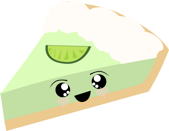 Pie Clipart Kawaii - Animated Key Lime Pie (588x455)