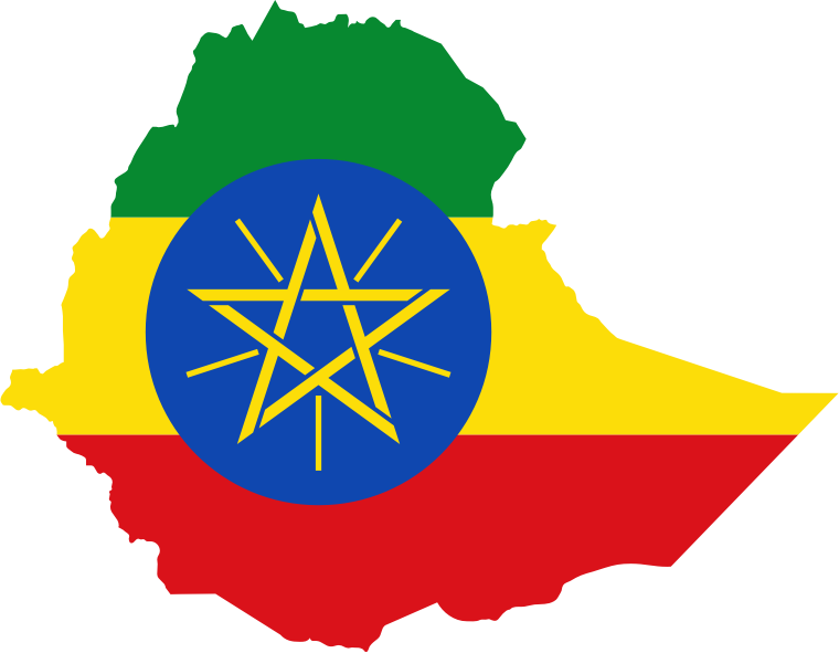 Clipart Ethiopia Flag Map - Ethiopia Country With Flag (760x591)
